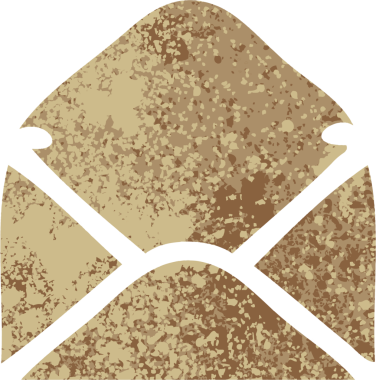 Bir insan tarafından çizilmiş kağıt zarfın retro çizim tarzı karikatürü