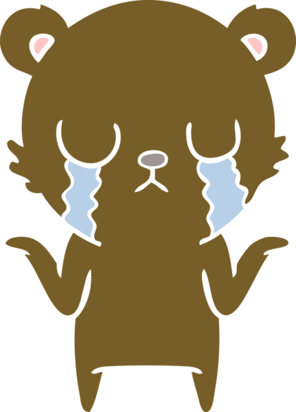 Bir insan tarafından çizilmiş düz renkli çizgi film ayısı.