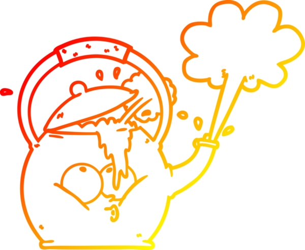 Bir insan tarafından çizilmiş bir karikatürün sıcak gradyan çizimi