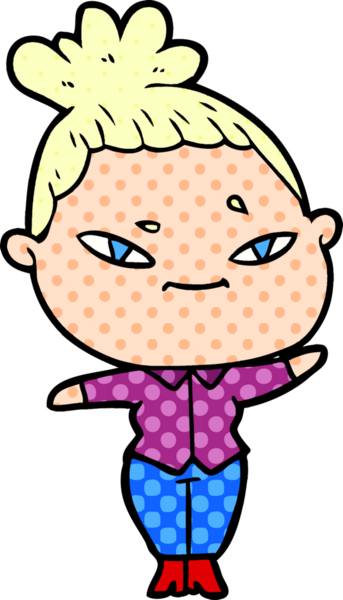 Bir insan tarafından çizilmiş karikatür kadın.