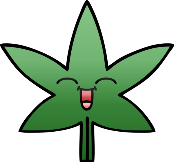 Bir insan tarafından çizilmiş marihuana yaprağının gölgeli çizgi filmi.