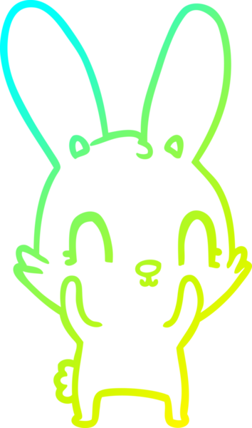 Bir insan tarafından çizilmiş şirin bir çizgi film tavşanı çizimi.