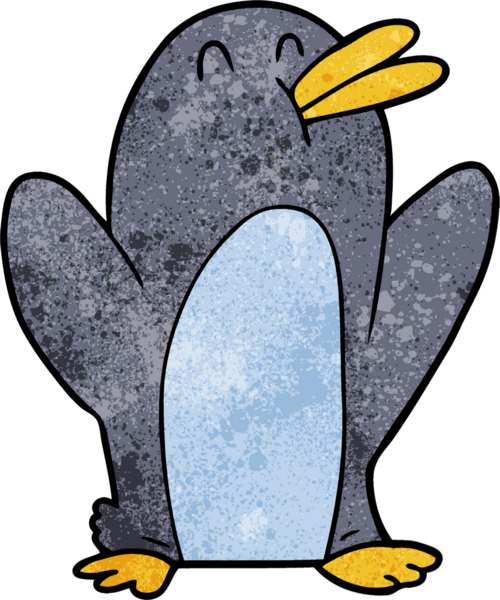 bir insan tarafından çizilmiş penguen çizgi filmi