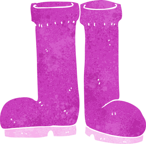 Bir insan tarafından çizilmiş lastik çizmeler.