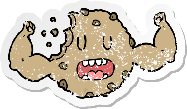 Bir insan tarafından çizilmiş, karikatür gibi sert bir kurabiye.