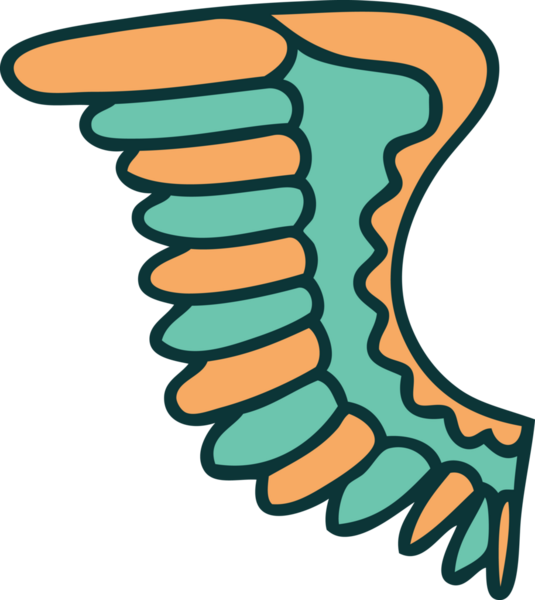 Bir insanın çizdiği kanadın ikonik dövme şekli