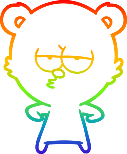 Bir insan tarafından çizilmiş, sıkılmış bir kutup ayısının çizdiği gökkuşağı gradyanı çizimi