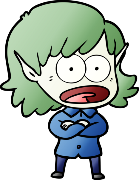 Bir insan tarafından çizilen elf kızı şok etti.