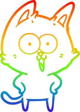 gökkuşağı gradyan çizimi bir insan tarafından çizilmiş komik bir çizgi film kedisi