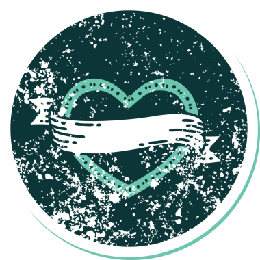 Bir insan tarafından çizilmiş kalp ve bayrağın sembolik depresif dövme şekli