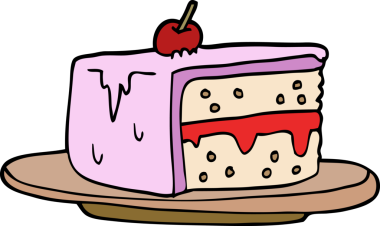 Bir insan tarafından çizilmiş bir pasta dilimi.