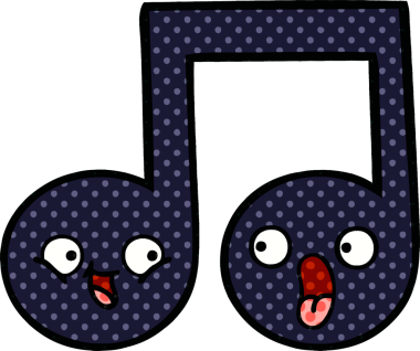 Bir insan tarafından çizilmiş bir notanın çizgi roman tarzı karikatürü