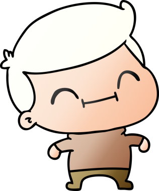 Bir insan tarafından çizilmiş, Kawaii 'nin gradyan karikatürü.