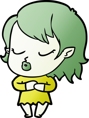 Bir insan tarafından çizilmiş şirin vampir kız çizgi filmi.