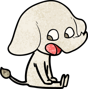 Bir insan tarafından çizilmiş şirin bir fil.