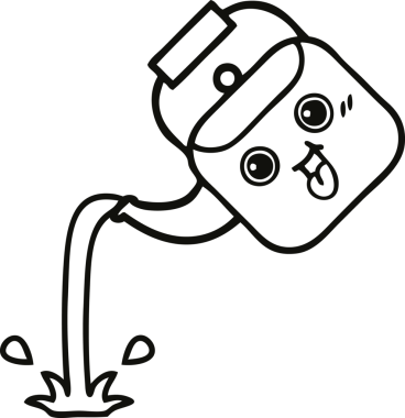 Bir insan tarafından çizilen çaydanlığın çizgi çizimi