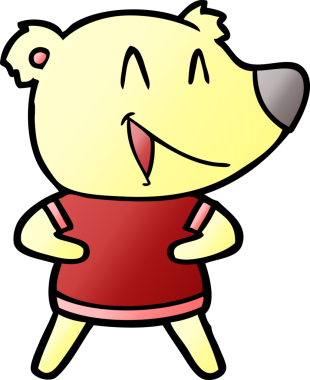 Bir insan tarafından çizilmiş gülen ayı çizgi filmi.