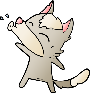 Bir insan tarafından çizilmiş uluyan kurt çizgi filmi.