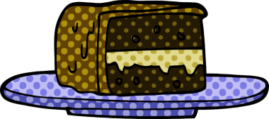 Bir insan tarafından çizilmiş bir pasta dilimi.