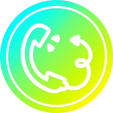 Bir insan tarafından çizilmiş havalı gradyan görünümlü şeytan kuyruklu telefon ahizesi.