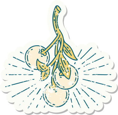 Bir insan tarafından çizilmiş eski bir dövme stili ökseotu etiketi.