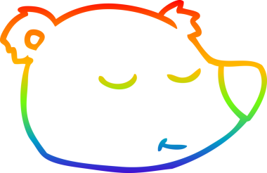 Bir insan tarafından çizilmiş kutup ayısı suratının çizimi.