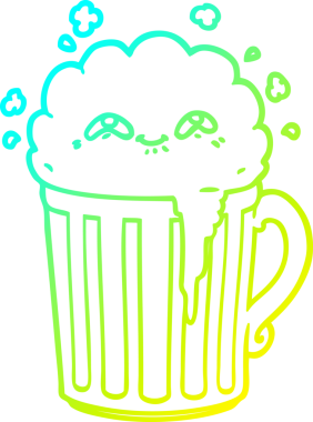 Bir insan tarafından çizilmiş mutlu bir çizgi film kupası çizimi.