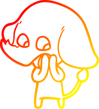 Bir insan tarafından çizilmiş şirin bir fil çizimi.