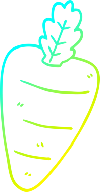 Bir insan tarafından çizilmiş bir havuç karikatürü.