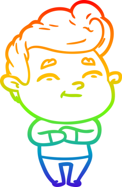 gökkuşağı gradyanı çizimi bir insan tarafından çizilmiş mutlu bir çizgi film adamı