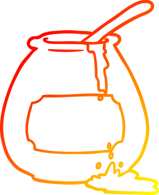 Bir insan tarafından çizilmiş bir bal küpünün sıcak eğimli çizgisi