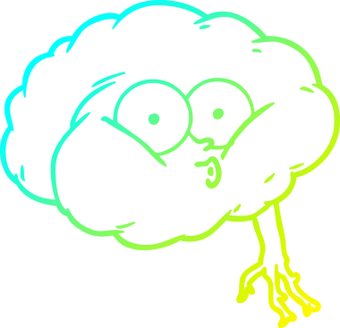 Bir çizgi filmin soğuk gradyan çizimi bir insan tarafından çizilmiş beyni etkiledi.