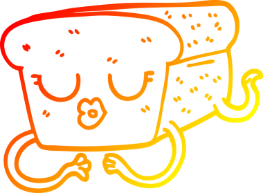 Bir insan tarafından çizilmiş bir somun ekmeğin sıcak çizgi çizimi