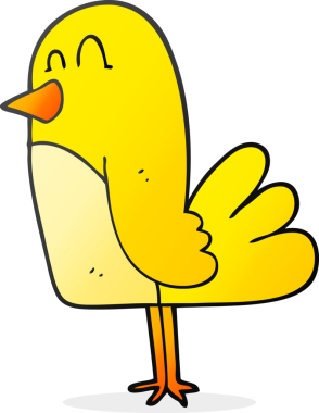 Bir insan tarafından çizilmiş serbest çizgi film kuşu.