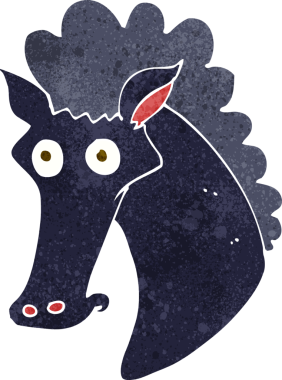 Bir insan tarafından çizilmiş at kafası.