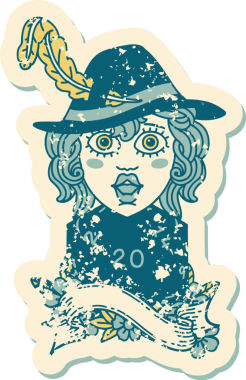 Bir insan tarafından çizilmiş 20 zarlı Retro Dövme Tarzı insan ozanı