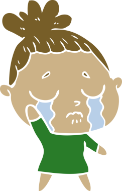 Bir insan tarafından çizilmiş düz renkli karikatür.