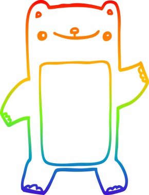 gökkuşağı gradyan çizgi çizimi bir insan tarafından çizilmiş oyuncak ayı