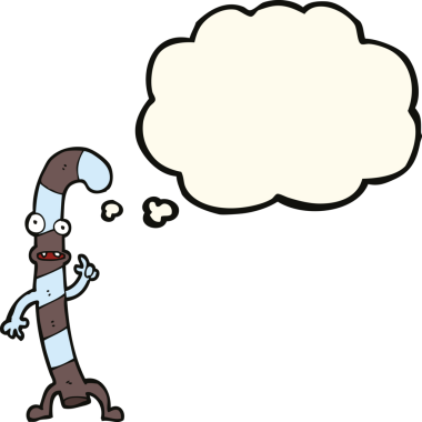 Bir insan tarafından çizilmiş düşünce balonlu Noel şekerleri.