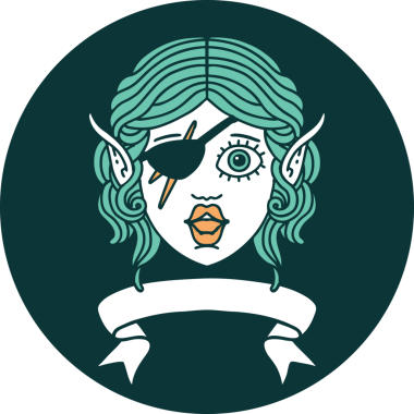 Bir insan tarafından çizilmiş afiş ile elf karakteri simgesi