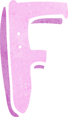 bir insan tarafından çizilmiş F harfi.