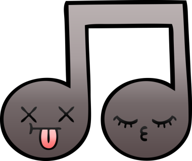 Bir insan tarafından çizilmiş bir notanın gölgelenmiş karikatürü