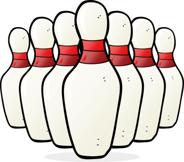 Bir insan tarafından çizilmiş bowling lobutları.
