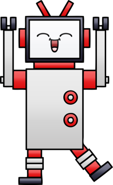 Bir insan tarafından çizilmiş bir robotun gölgelenmiş çizimi