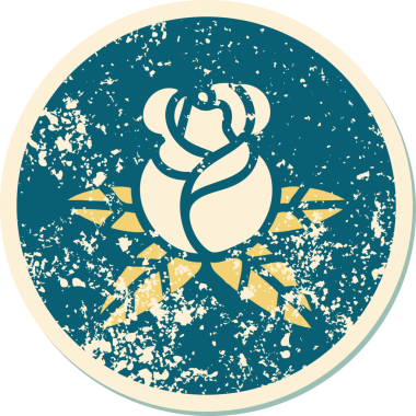 Bir insan tarafından çizilmiş tek bir gülün sembolik dövmeli görüntüsü.