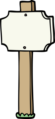 İnsan eliyle çizilmiş karikatür tabelaları.