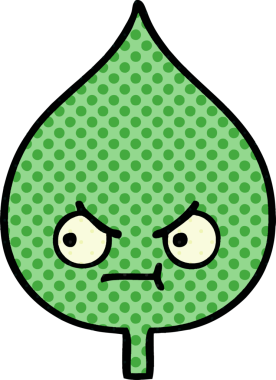 bir insan tarafından çizilmiş dışavurumsal yaprağın çizgi roman tarzı