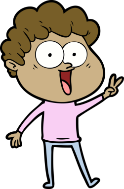 Bir insan tarafından çizilmiş mutlu bir adam.