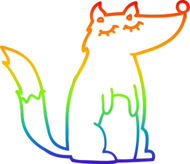 gökkuşağı gradyan çizgi çizimi bir insan tarafından çizilmiş bir kurt çizgi