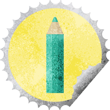 yeşil renkli kalem grafik vektör illüstrasyon yuvarlak etiket bir insan tarafından çizilmiş